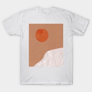 Earthy tone abstract landscape, boho sun T-Shirt